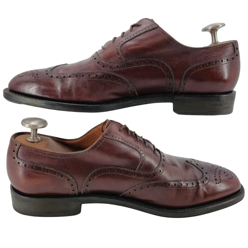 Salvatore Ferragamo Tramezza Brown Leather Wingtip Oxfords Men 11.5D Dress Shoes - Picture 8 of 14